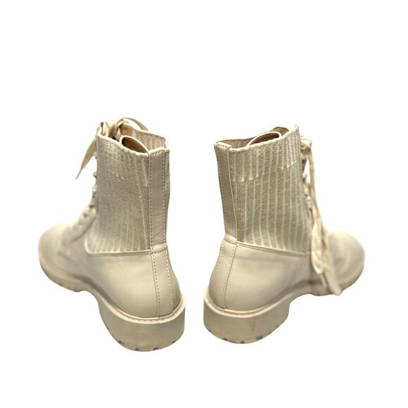 Crown & Ivy Alexis Sweater Hiker Boots Women’s Size 8 Beige Lace-Up Chunky Sole - Picture 4 of 6